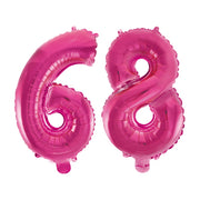 Folieballon 68 jaar roze 41cm