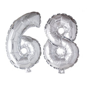 Folieballon 68 jaar zilver 86cm