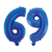 Folieballon 69 jaar blauw 41cm