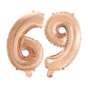 Folieballon 69 jaar Rosé Goud 41cm