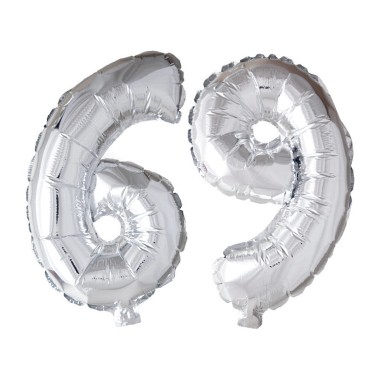 Folieballon 69 jaar Zilver 66cm