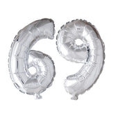 Folieballon 69 jaar zilver 86cm