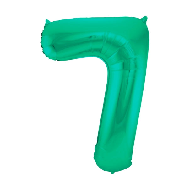 Folieballon 7 jaar metallic groen 86cm