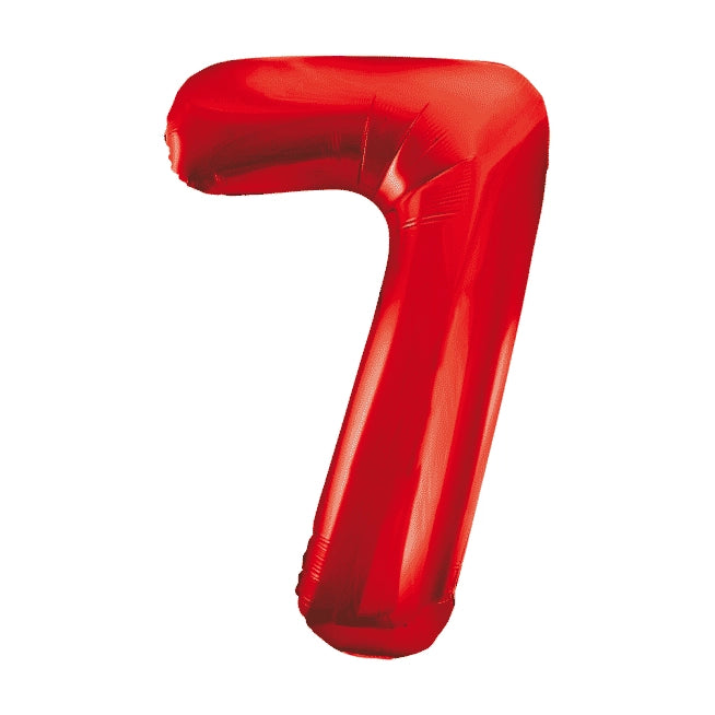 Folieballon 7 jaar rood 86cm