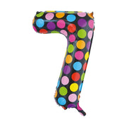 Folieballon 7 jaar stippen 86cm