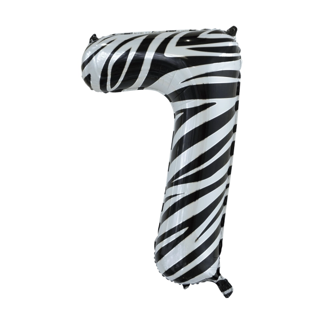 Folieballon 7 jaar zebra 86cm