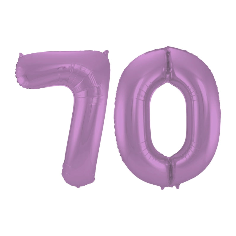 Folieballon 70 jaar metallic paars 86cm