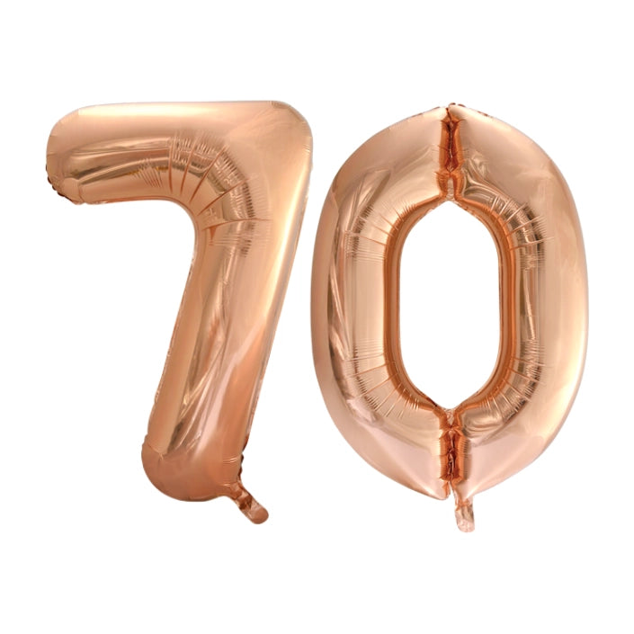 Folieballon 70 jaar Rose Goud 66cm