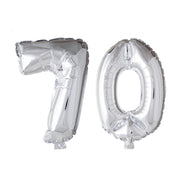 Folieballon 70 jaar zilver 41cm