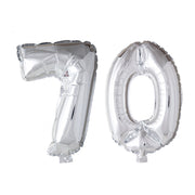Folieballon 70 jaar Zilver 66cm
