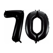 Folieballon 70 jaar zwart 86cm