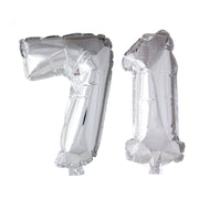 Folieballon 71 jaar Zilver 66cm