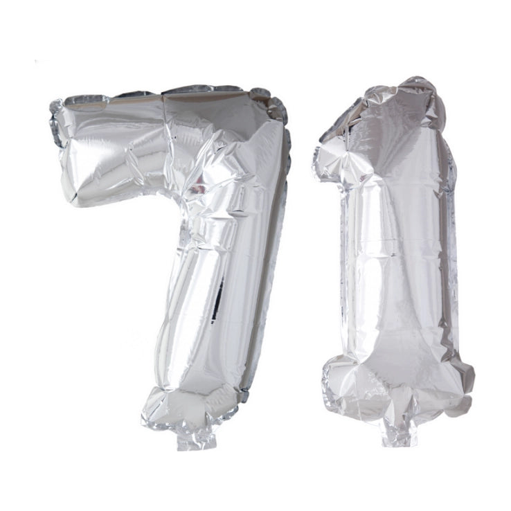 Folieballon 71 jaar Zilver 66cm