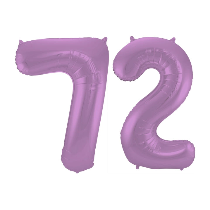 Folieballon 72 jaar metallic paars 86cm