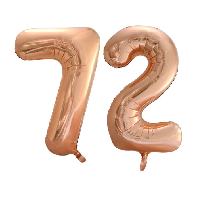 Folieballon 72 jaar Rose Goud 66cm