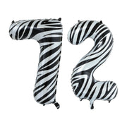 Folieballon 72 jaar zebra 86cm