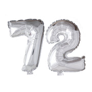 Folieballon 72 jaar zilver 41cm