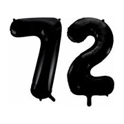 Folieballon 72 jaar zwart 86cm
