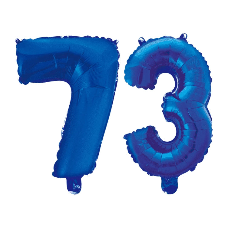 Folieballon 73 jaar blauw 41cm