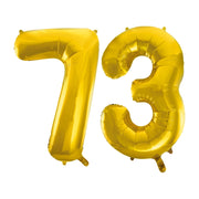 Folieballon 73 jaar Goud 66cm