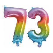 Folieballon 73 jaar Regenboog 41cm