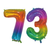 Folieballon 73 jaar Regenboog 76cm