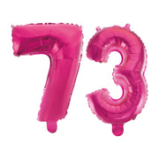 Folieballon 73 jaar roze 41cm