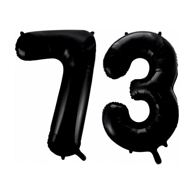 Folieballon 73 jaar zwart 86cm
