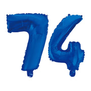 Folieballon 74 jaar blauw 41cm