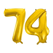Folieballon 74 jaar Goud 86cm