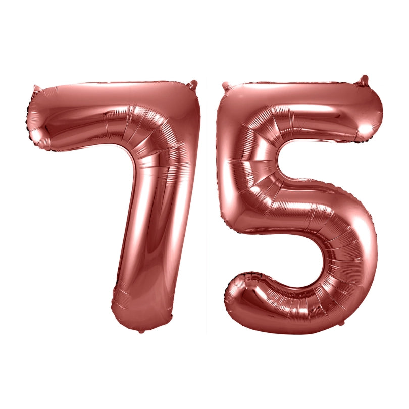 Folieballon 75 jaar brons 86cm