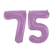 Folieballon 75 jaar metallic paars 86cm