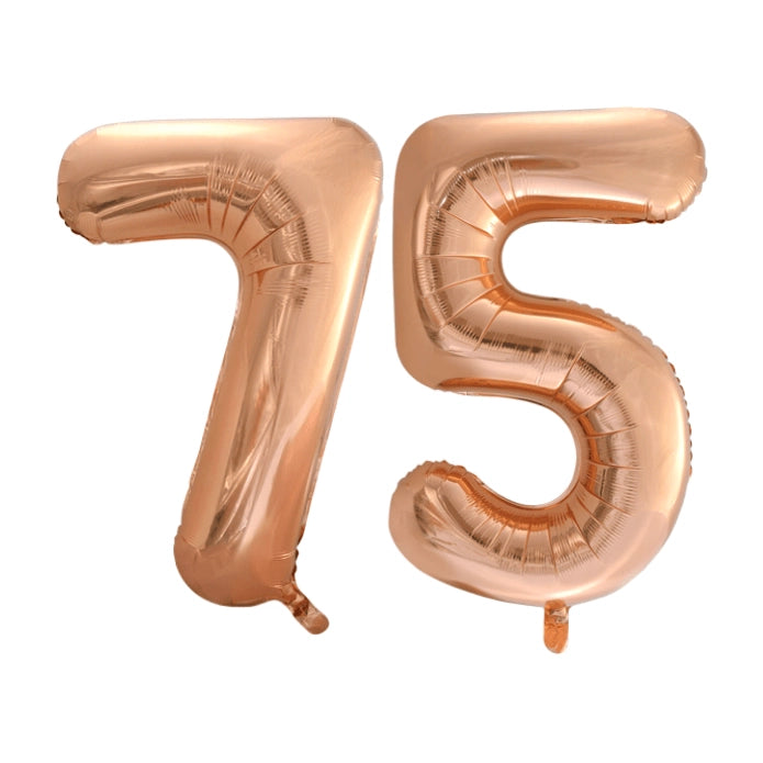 Folieballon 75 jaar Rosé Goud 86cm