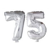 Folieballon 75 jaar Zilver 66cm