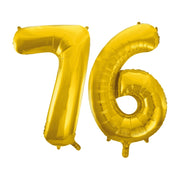 Folieballon 76 jaar Goud 86cm