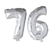 Folieballon 76 jaar zilver 41cm