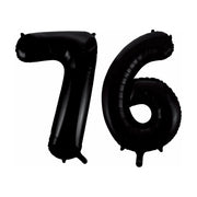 Folieballon 76 jaar zwart 86cm