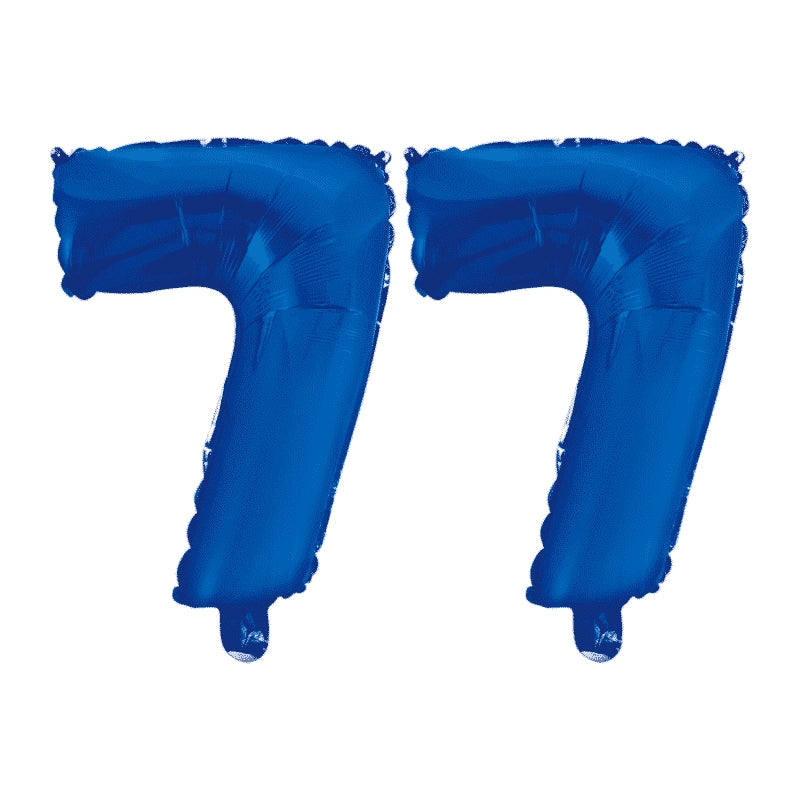 Folieballon 77 jaar blauw 86cm