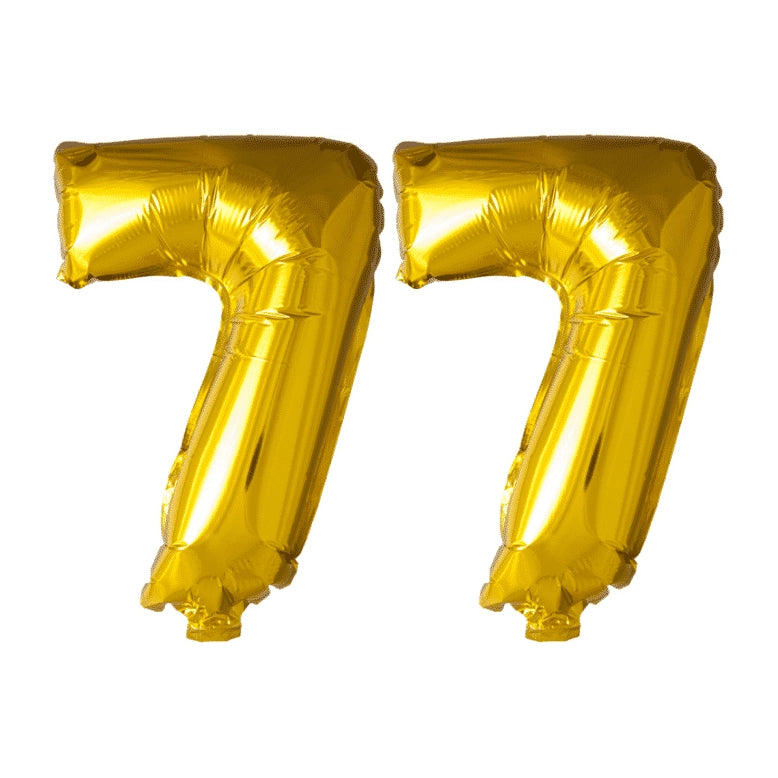Folieballon 77 jaar Goud 41cm