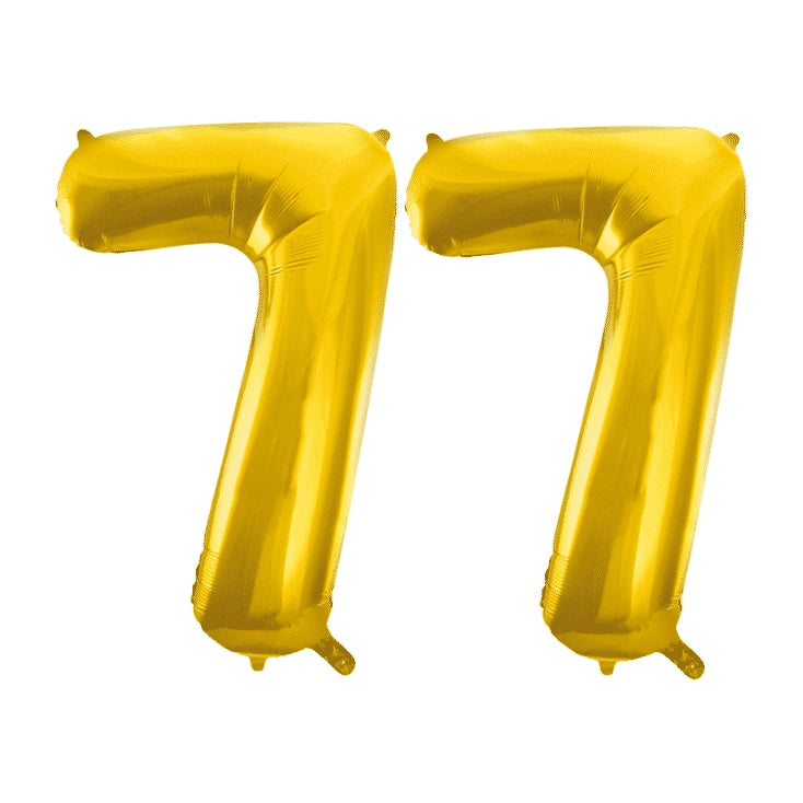 Folieballon 77 jaar Goud 86cm