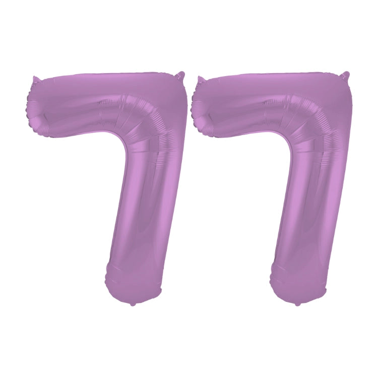 Folieballon 77 jaar metallic paars 86cm