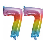 Folieballon 77 jaar Regenboog 41cm
