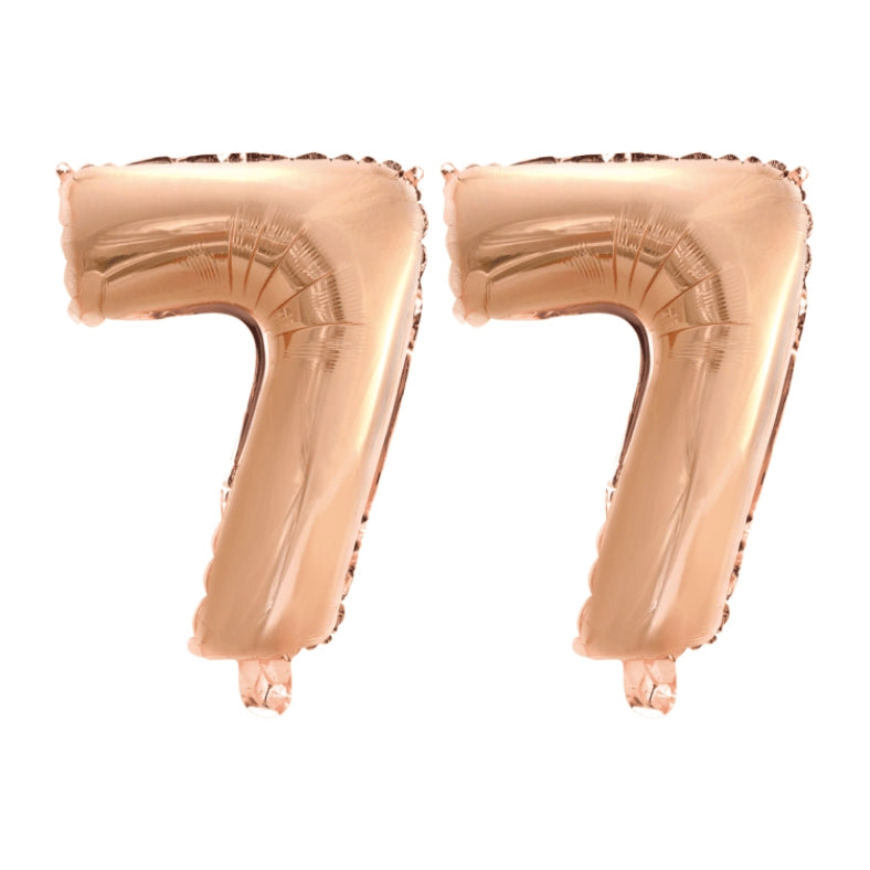 Folieballon 77 jaar Rosé Goud 41cm