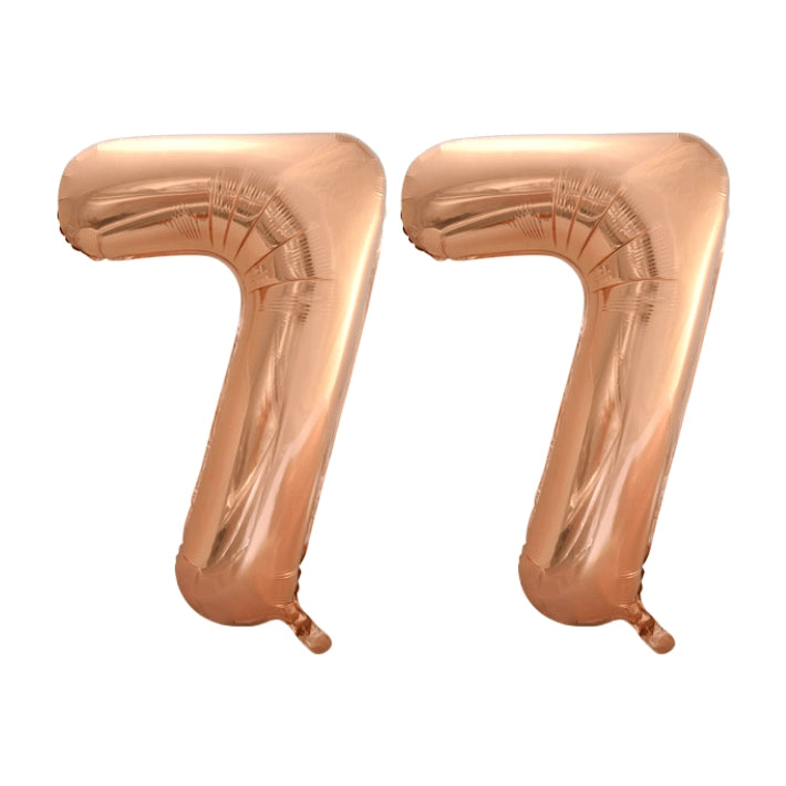 Folieballon 77 jaar Rosé Goud 86cm