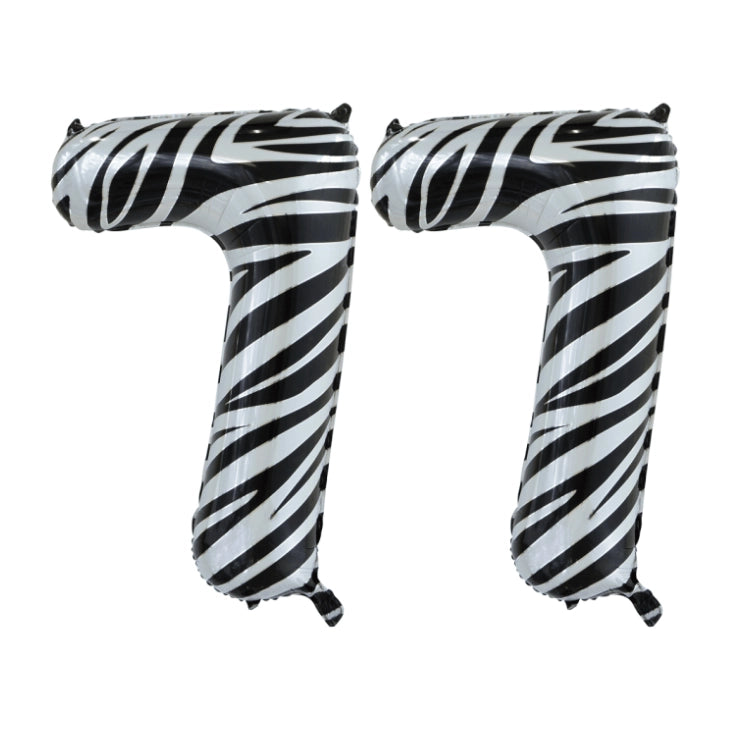 Folieballon 77 jaar zebra 86cm