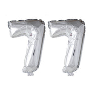 Folieballon 77 jaar Zilver 66cm