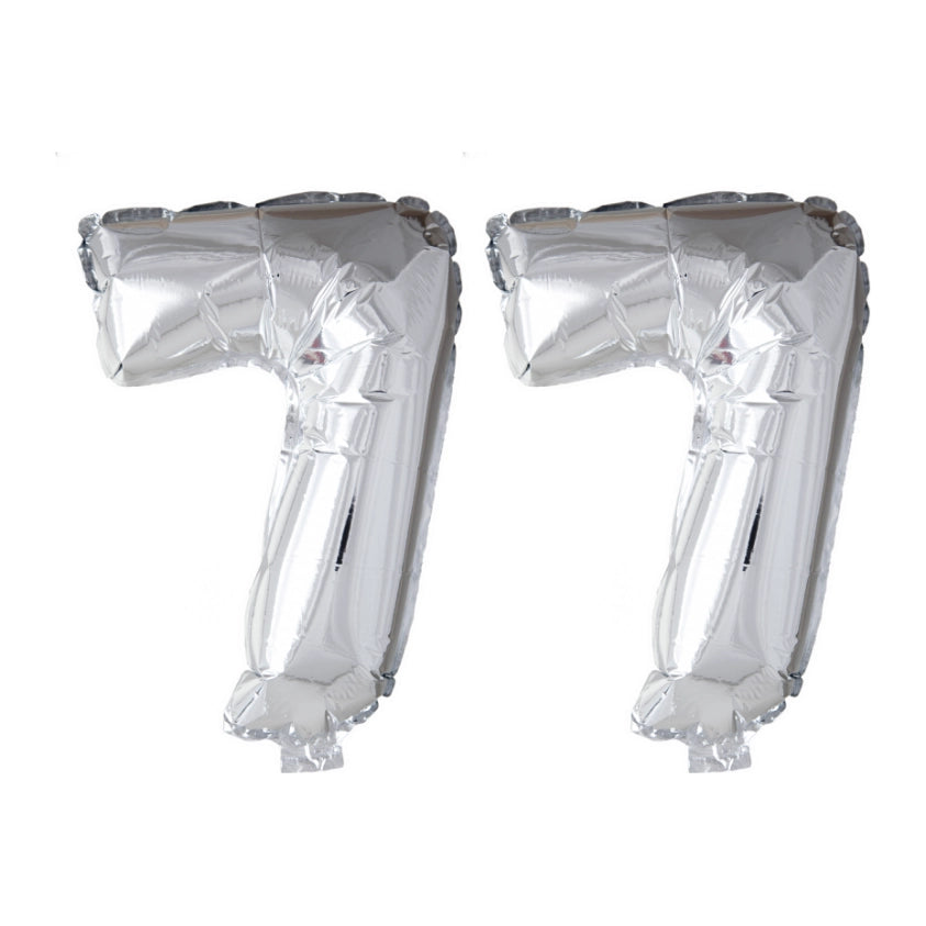 Folieballon 77 jaar Zilver 66cm
