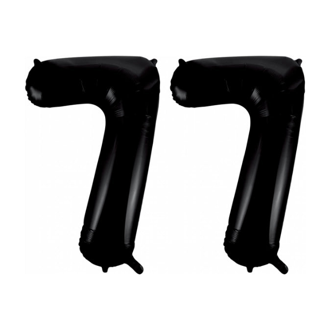 Folieballon 77 jaar zwart 86cm