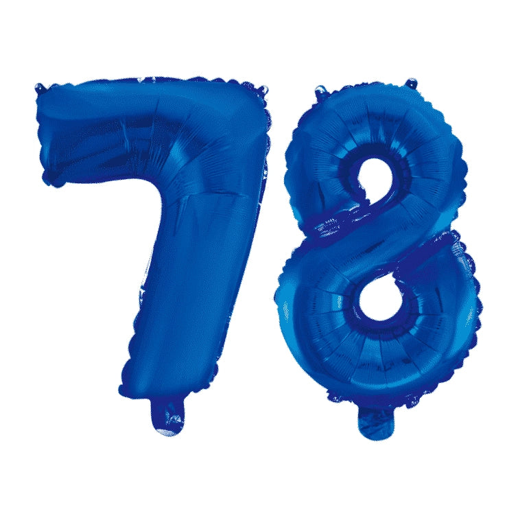 Folieballon 78 jaar blauw 41cm