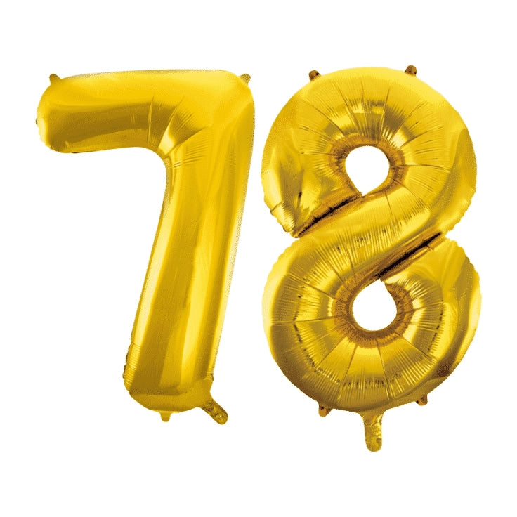 Folieballon 78 jaar Goud 86cm